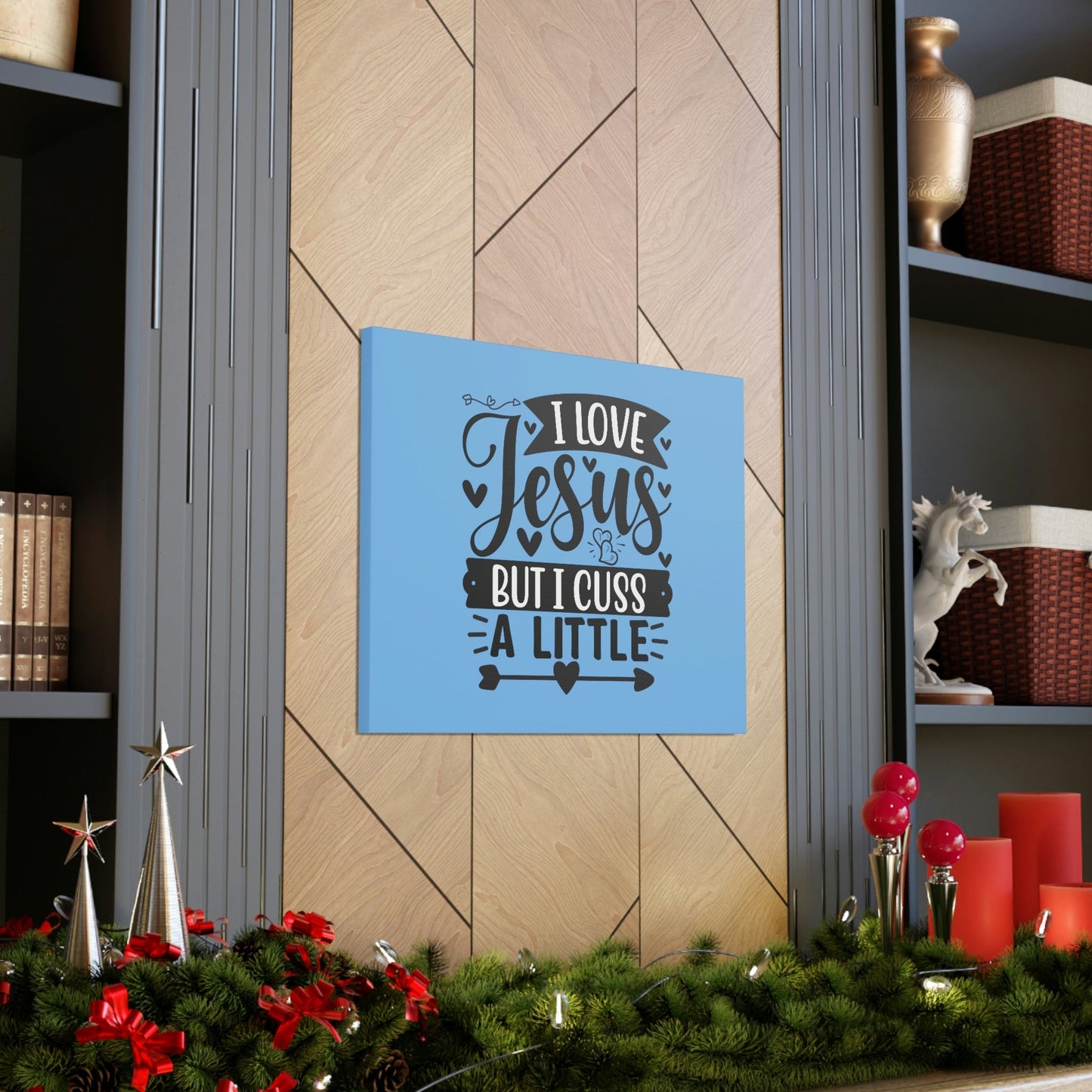 I Love Jesus John 14:23 Arrow Heart Christian Wall Art Bible Verse Print Ready to Hang Unframed-Express Your Love Gifts