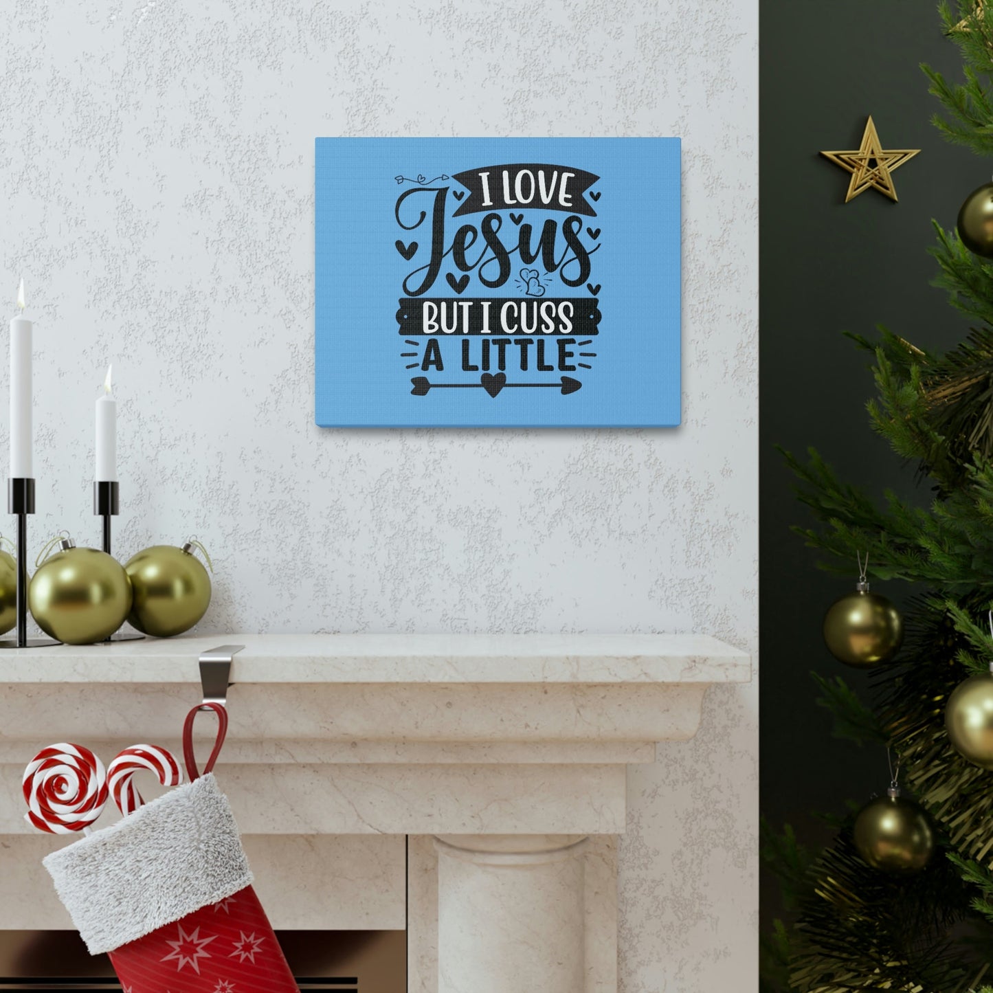 I Love Jesus John 14:23 Arrow Heart Christian Wall Art Bible Verse Print Ready to Hang Unframed-Express Your Love Gifts