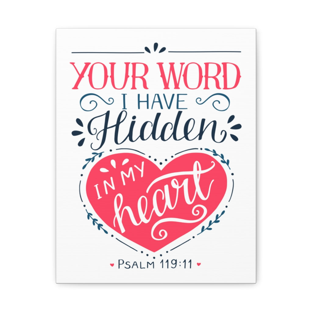 In My Heart Psalm 119:11 Bible Verse Canvas Christian Wall Art Ready to Hang Unframed-Express Your Love Gifts