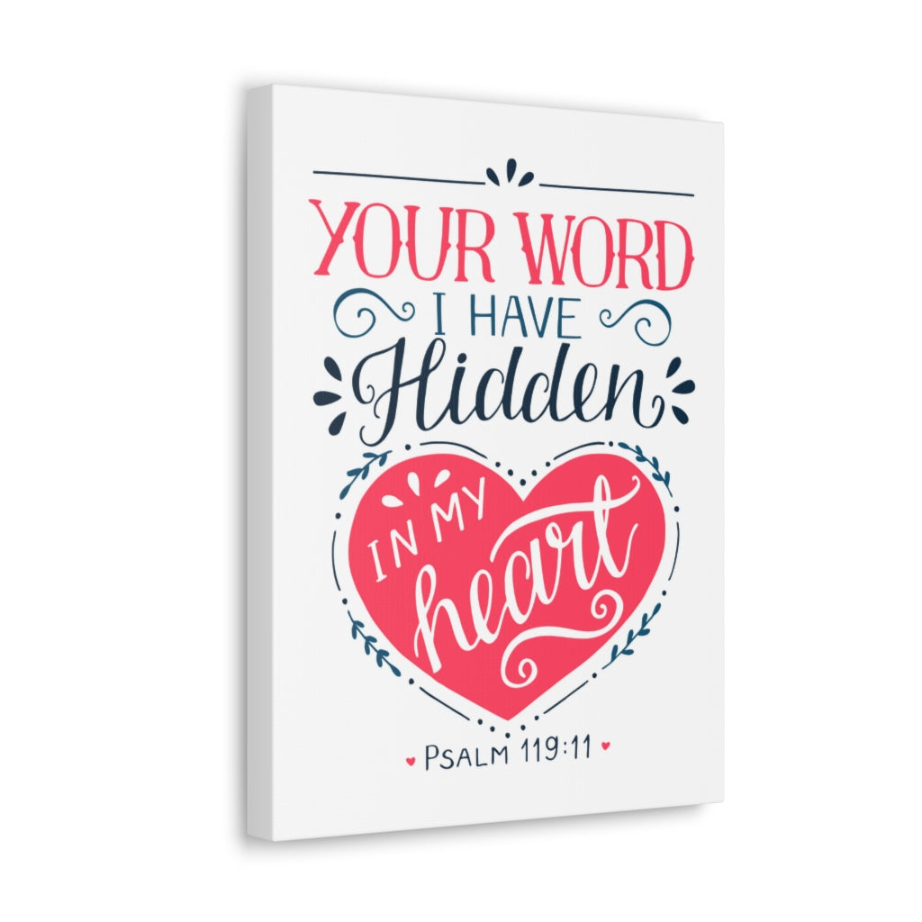 In My Heart Psalm 119:11 Bible Verse Canvas Christian Wall Art Ready to Hang Unframed-Express Your Love Gifts