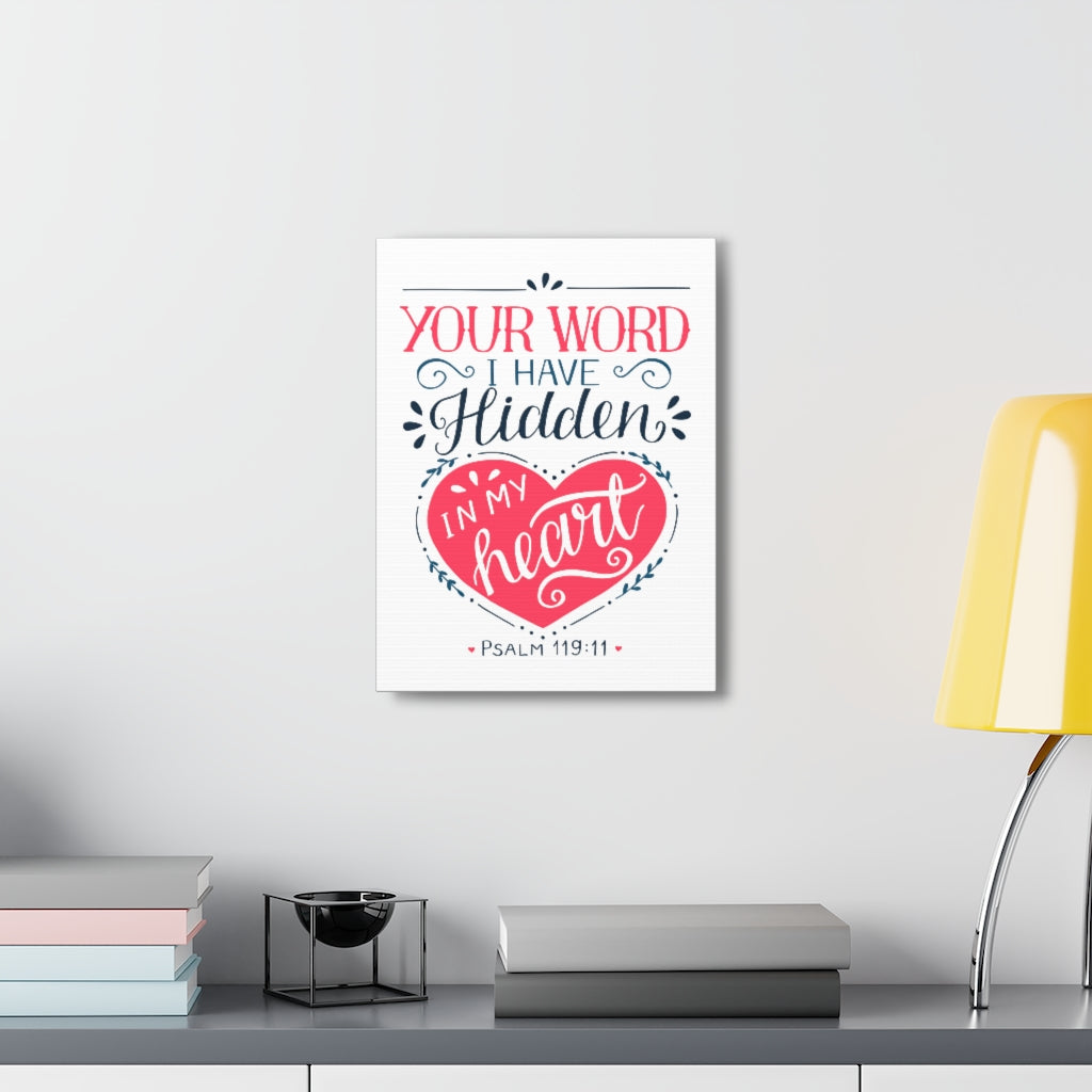 In My Heart Psalm 119:11 Bible Verse Canvas Christian Wall Art Ready to Hang Unframed-Express Your Love Gifts
