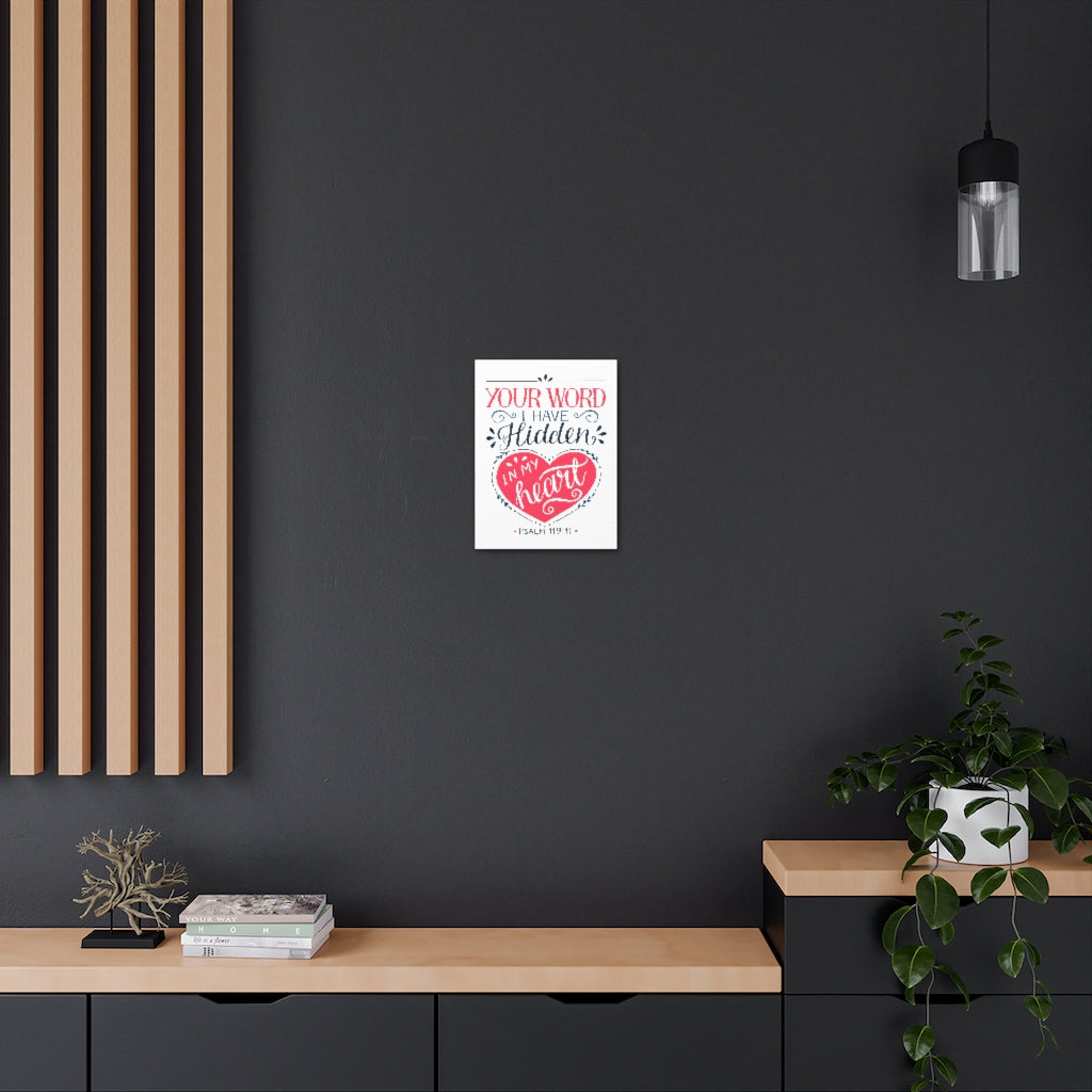 In My Heart Psalm 119:11 Bible Verse Canvas Christian Wall Art Ready to Hang Unframed-Express Your Love Gifts