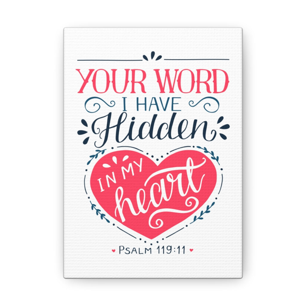 In My Heart Psalm 119:11 Bible Verse Canvas Christian Wall Art Ready to Hang Unframed-Express Your Love Gifts