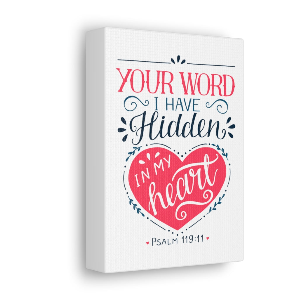 In My Heart Psalm 119:11 Bible Verse Canvas Christian Wall Art Ready to Hang Unframed-Express Your Love Gifts