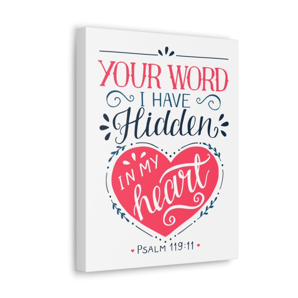 In My Heart Psalm 119:11 Bible Verse Canvas Christian Wall Art Ready to Hang Unframed-Express Your Love Gifts