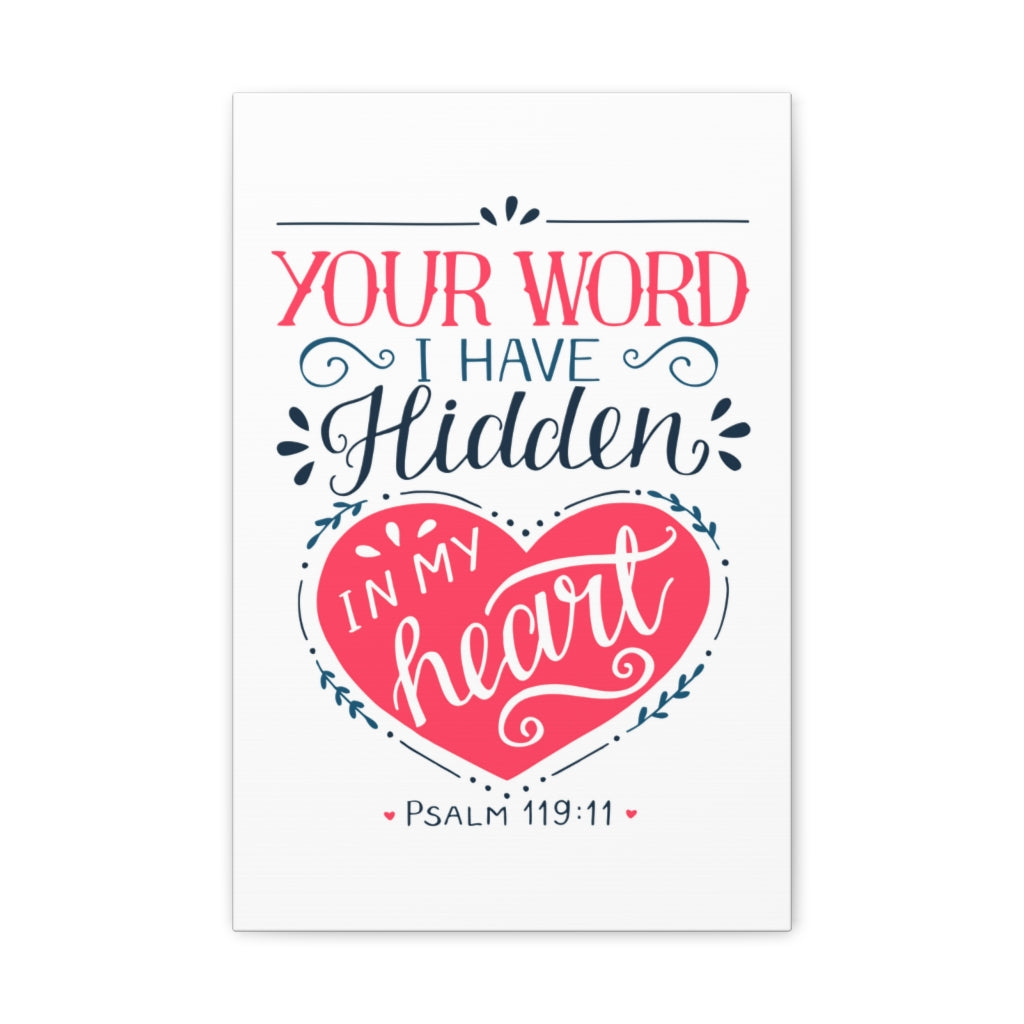 In My Heart Psalm 119:11 Bible Verse Canvas Christian Wall Art Ready to Hang Unframed-Express Your Love Gifts