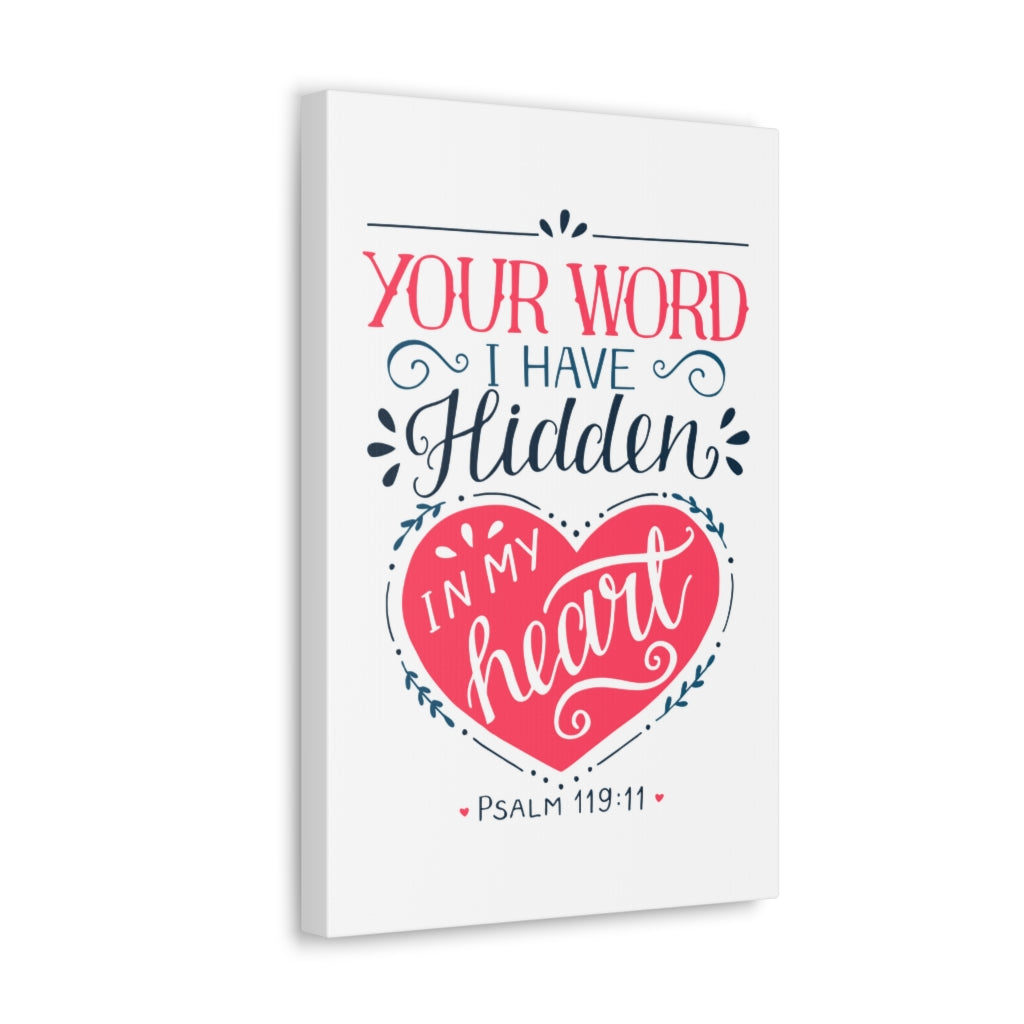 In My Heart Psalm 119:11 Bible Verse Canvas Christian Wall Art Ready to Hang Unframed-Express Your Love Gifts
