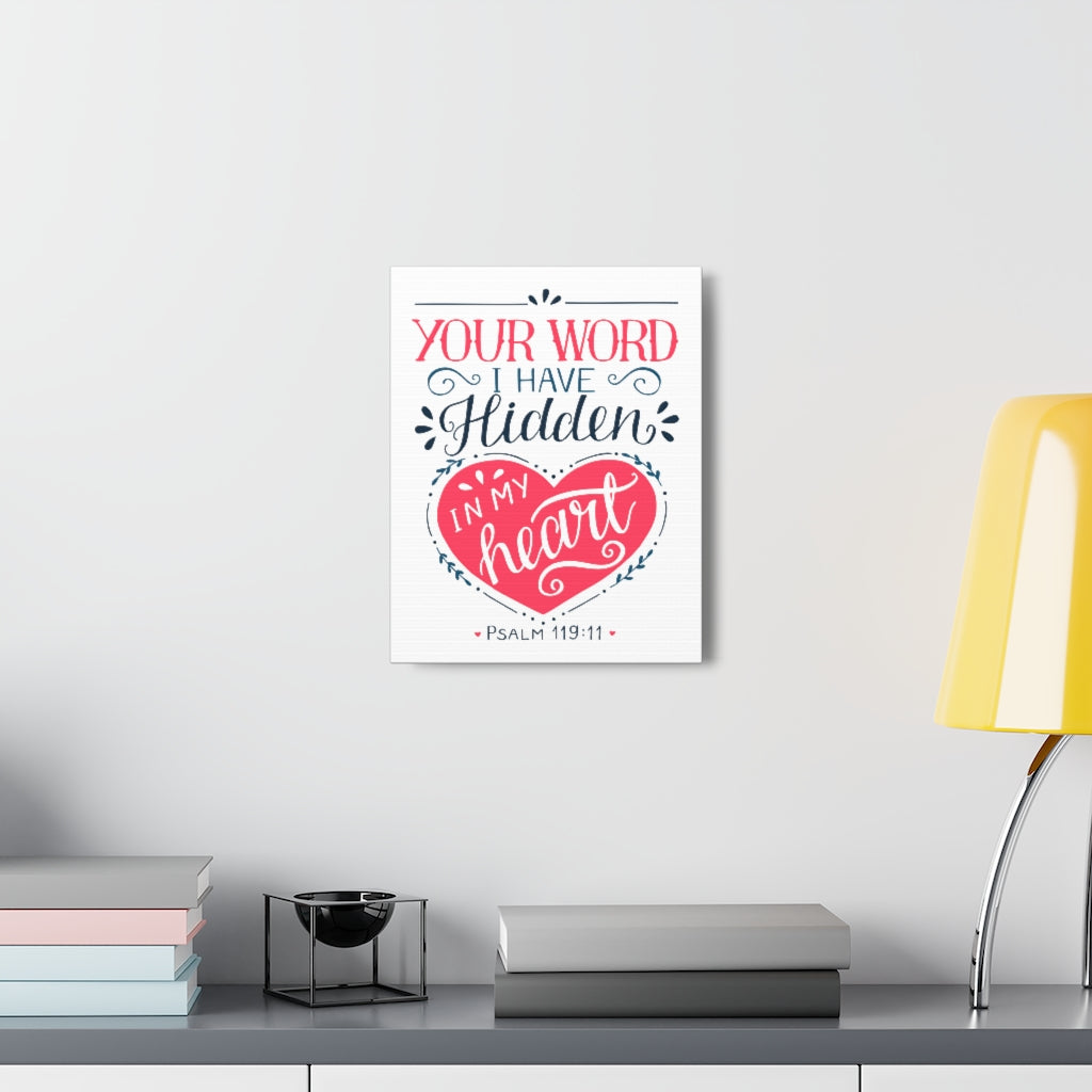 In My Heart Psalm 119:11 Bible Verse Canvas Christian Wall Art Ready to Hang Unframed-Express Your Love Gifts