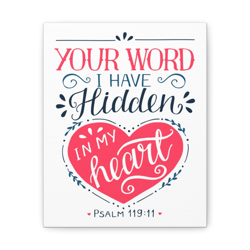 In My Heart Psalm 119:11 Bible Verse Canvas Christian Wall Art Ready to Hang Unframed-Express Your Love Gifts