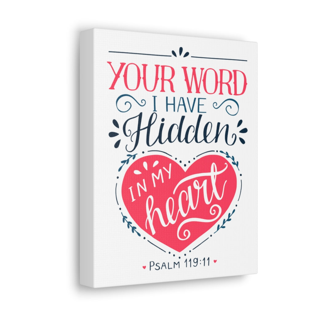 In My Heart Psalm 119:11 Bible Verse Canvas Christian Wall Art Ready to Hang Unframed-Express Your Love Gifts