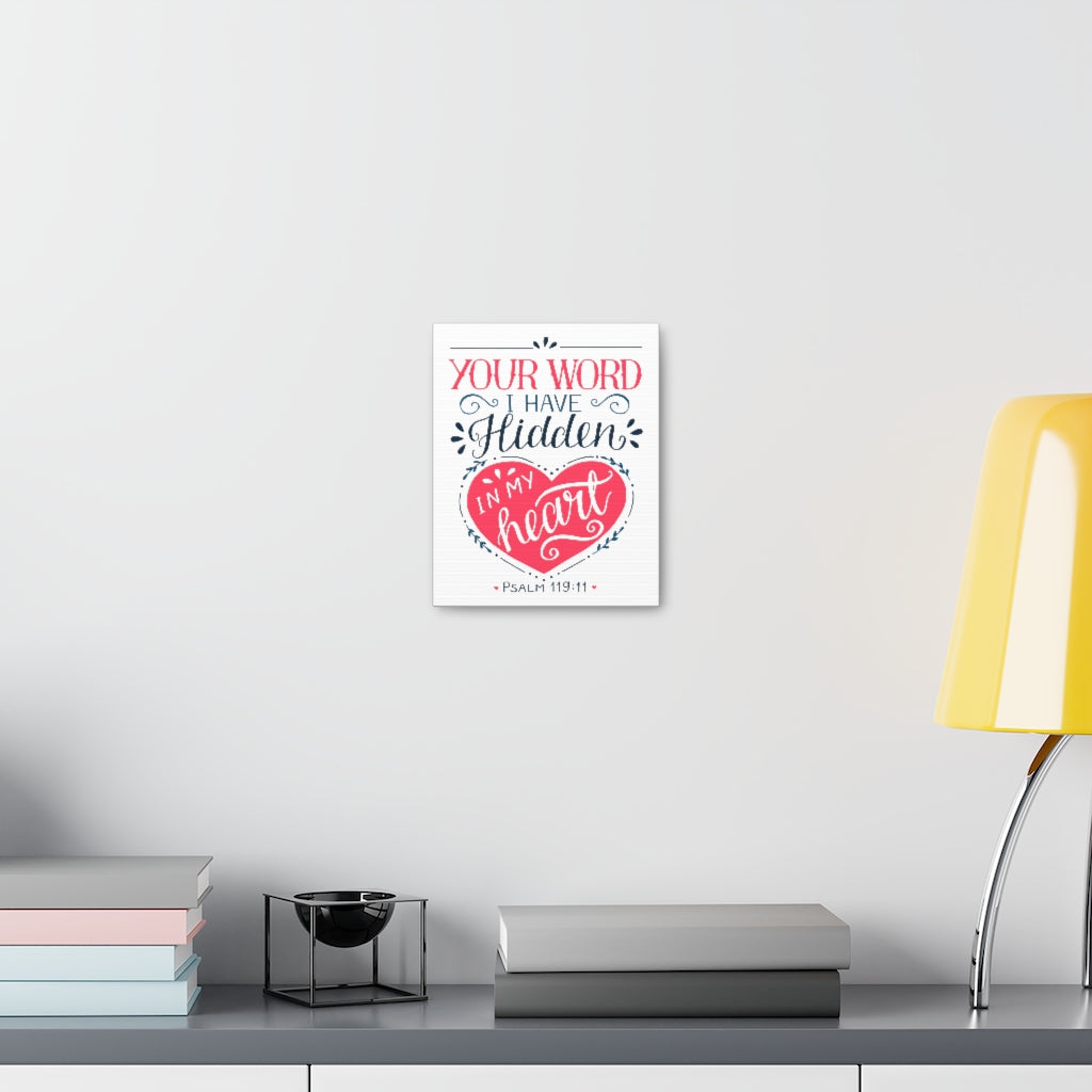 In My Heart Psalm 119:11 Bible Verse Canvas Christian Wall Art Ready to Hang Unframed-Express Your Love Gifts