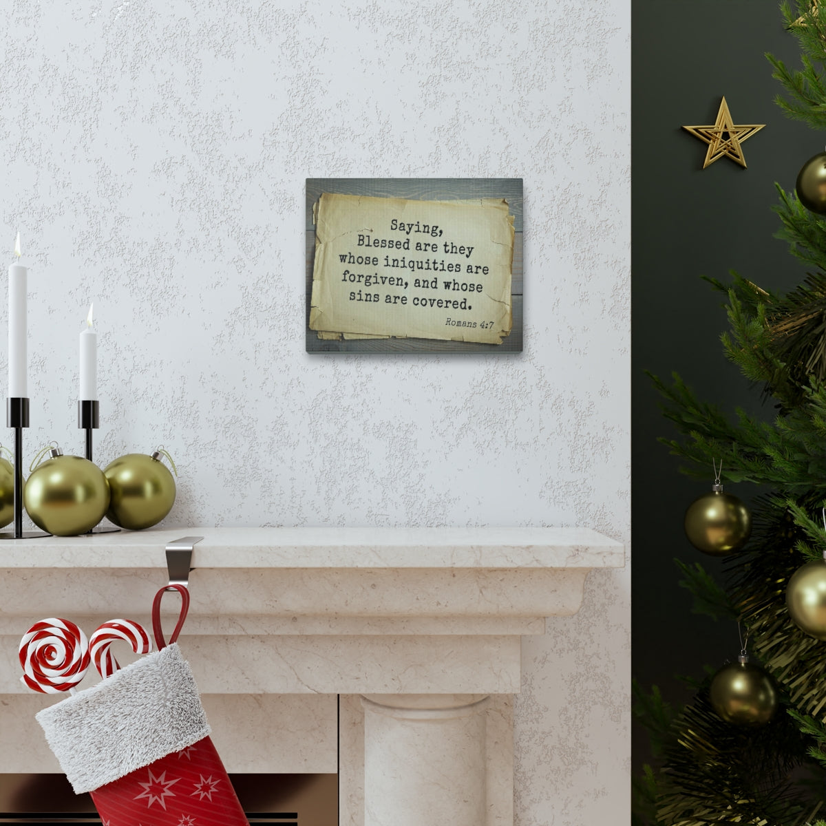 Scripture Walls Iniquities Are Forgiven Romans 4:7 Bible Verse Canvas Christian Wall Art Bible Verse Print Ready To Hang Unframed-Express Your Love Gifts