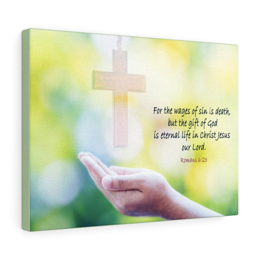 Jesus Christ Our Lord Romans 6:23 Bible Verse Canvas Christian Wall Art Ready to Hang Unframed-Express Your Love Gifts
