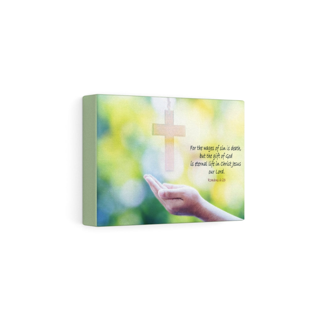 Jesus Christ Our Lord Romans 6:23 Bible Verse Canvas Christian Wall Art Ready to Hang Unframed-Express Your Love Gifts