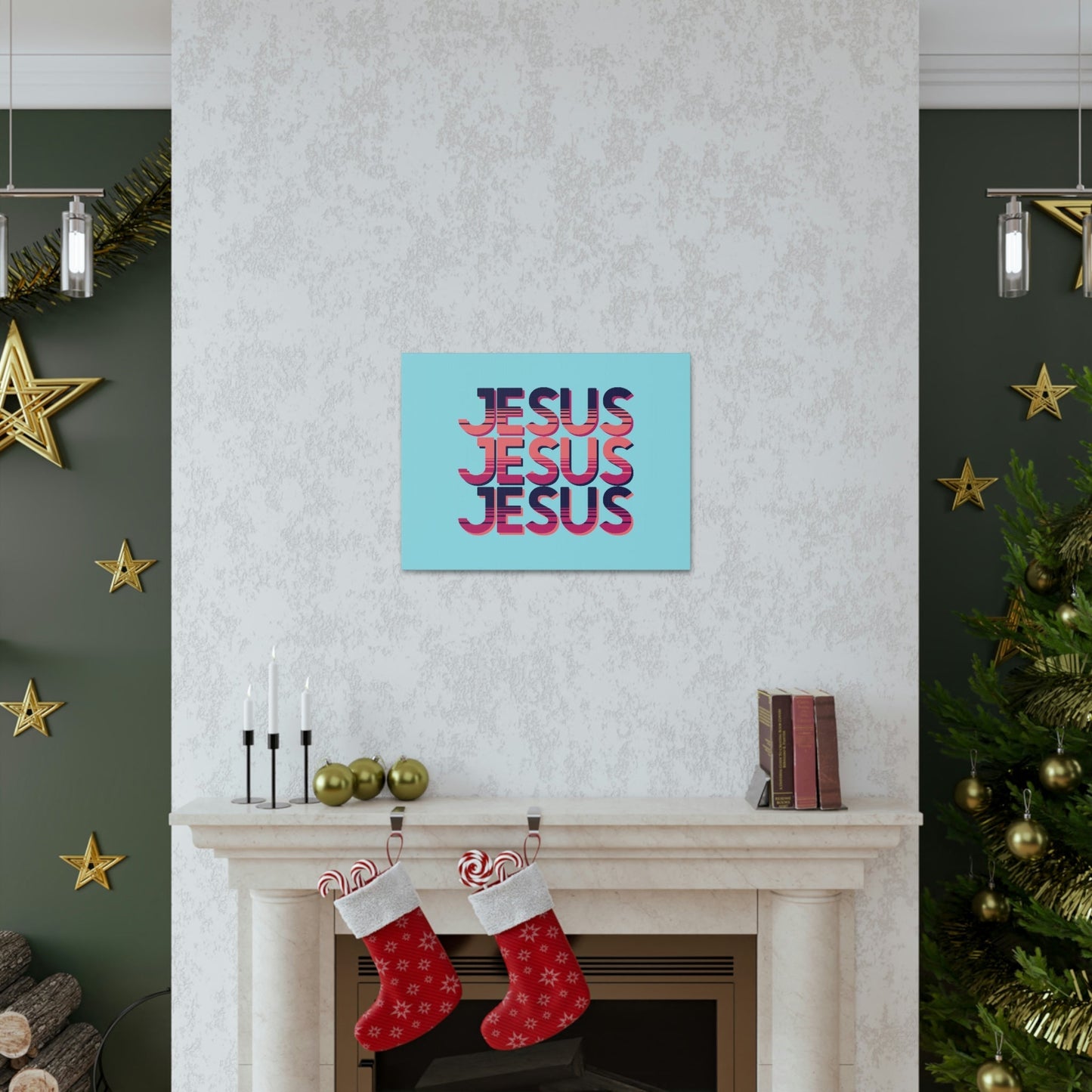 Scripture Walls Jesus John 8:12 Sunset Blue Bible Verse Canvas Christian Wall Art Ready to Hang Unframed-Express Your Love Gifts