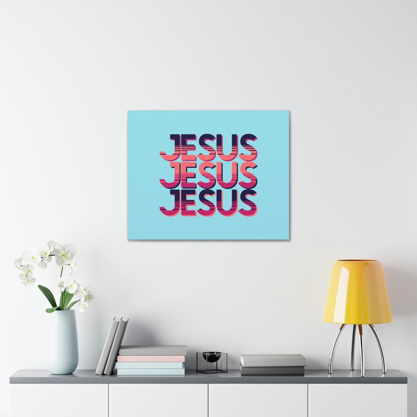 Scripture Walls Jesus John 8:12 Sunset Blue Bible Verse Canvas Christian Wall Art Ready to Hang Unframed-Express Your Love Gifts