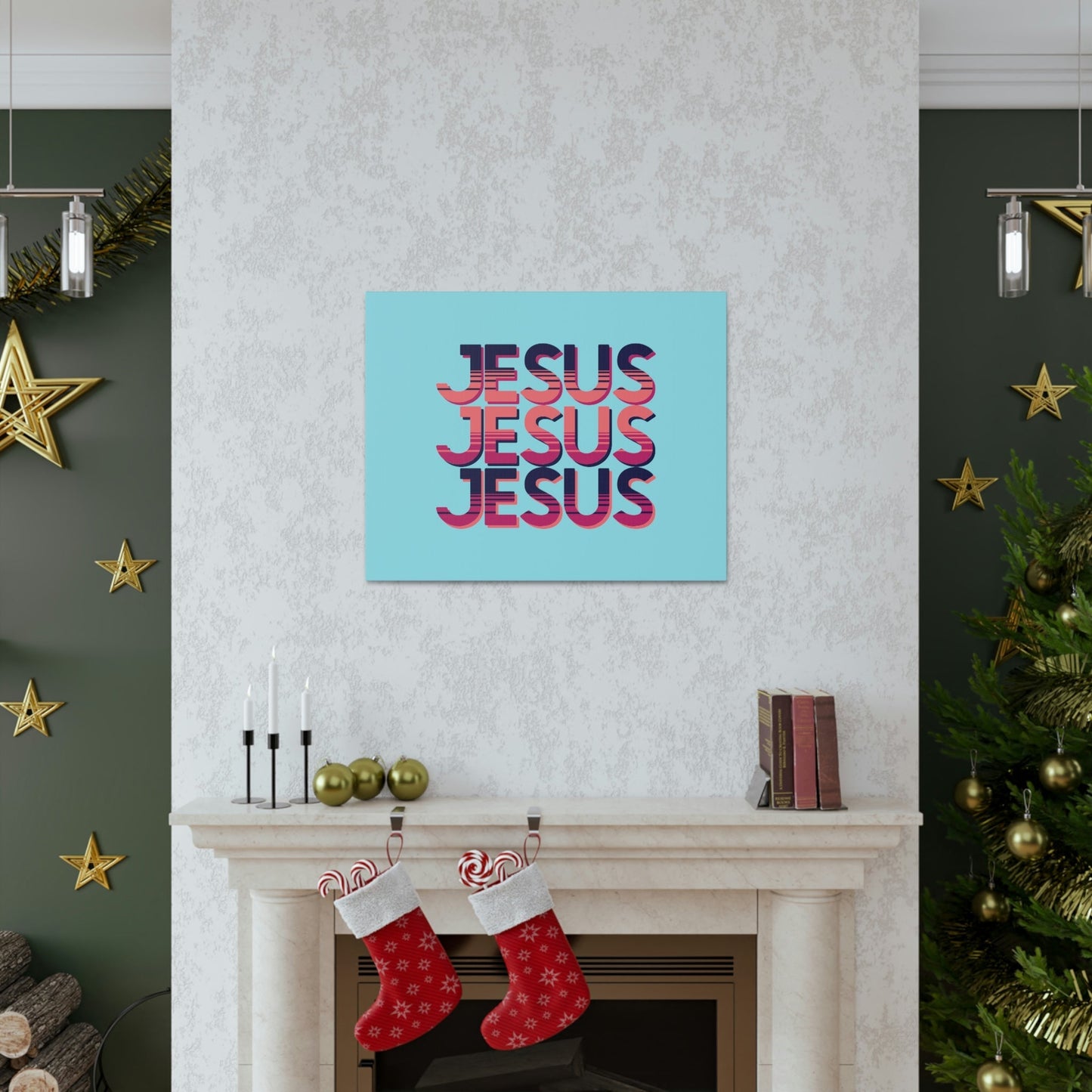 Scripture Walls Jesus John 8:12 Sunset Blue Bible Verse Canvas Christian Wall Art Ready to Hang Unframed-Express Your Love Gifts