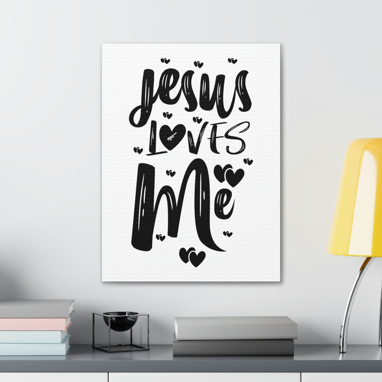 Scripture Walls Jesus Loves Me Ephesians 2:4 Hearts Christian Wall Art Print Ready to Hang Unframed-Express Your Love Gifts