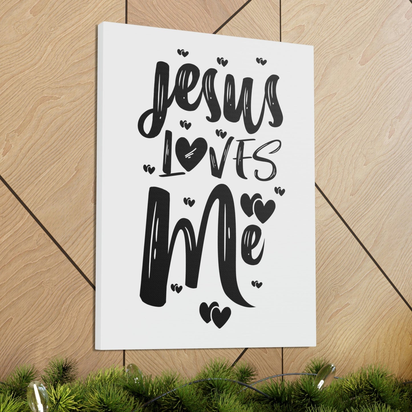 Scripture Walls Jesus Loves Me Ephesians 2:4 Hearts Christian Wall Art Print Ready to Hang Unframed-Express Your Love Gifts