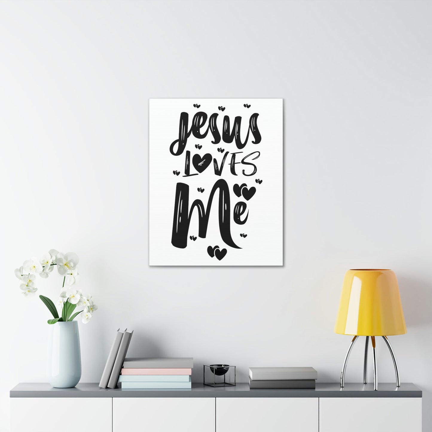 Scripture Walls Jesus Loves Me Ephesians 2:4 Hearts Christian Wall Art Print Ready to Hang Unframed-Express Your Love Gifts