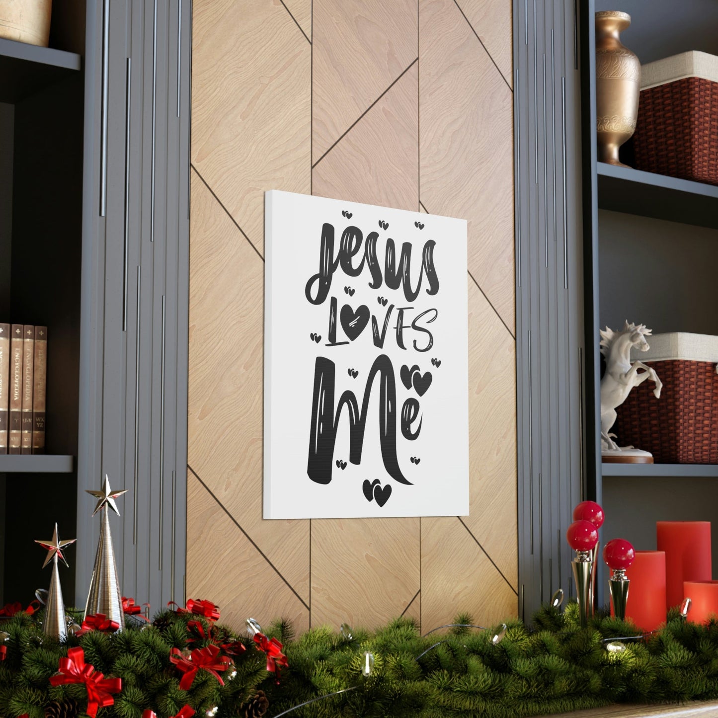 Scripture Walls Jesus Loves Me Ephesians 2:4 Hearts Christian Wall Art Print Ready to Hang Unframed-Express Your Love Gifts