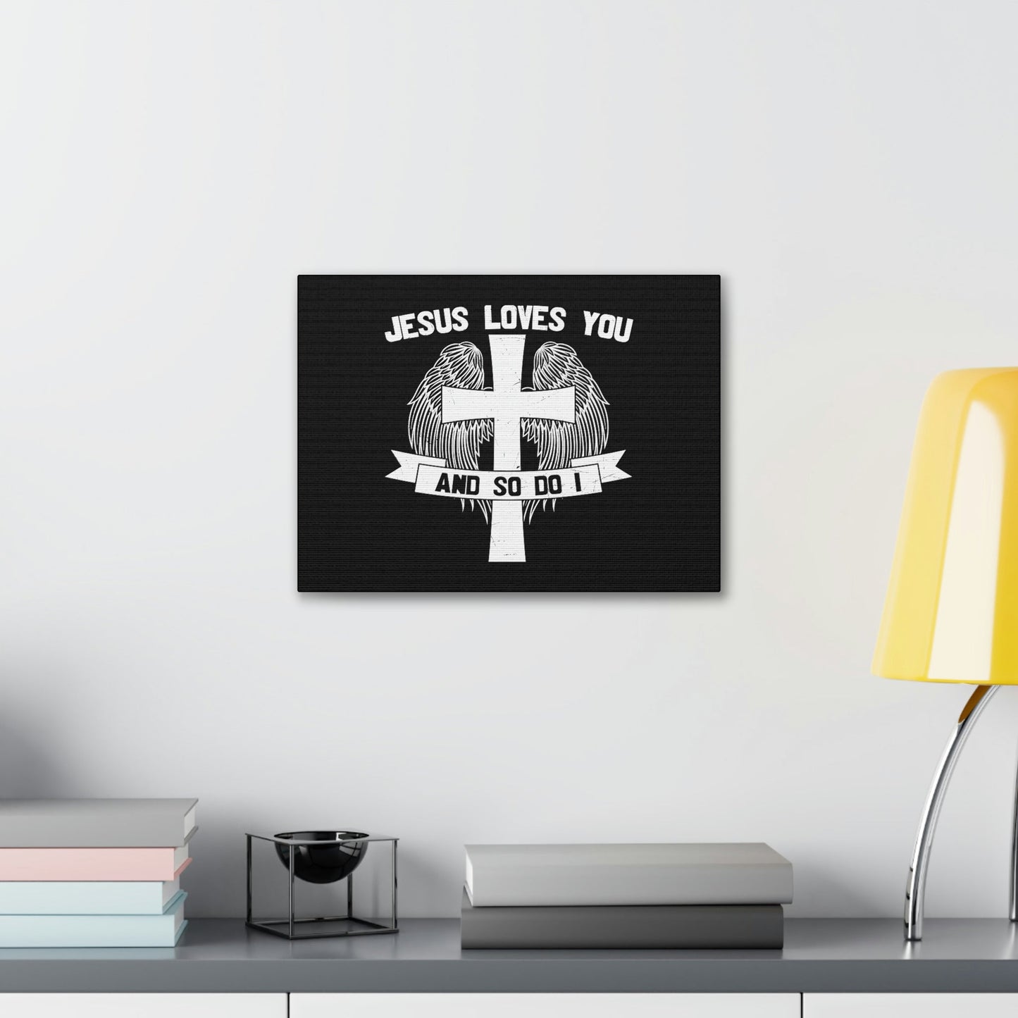 Jesus Loves You 1 John 3:16 Cross Wings Christian Wall Art Bible Verse Print Ready to Hang Unframed-Express Your Love Gifts
