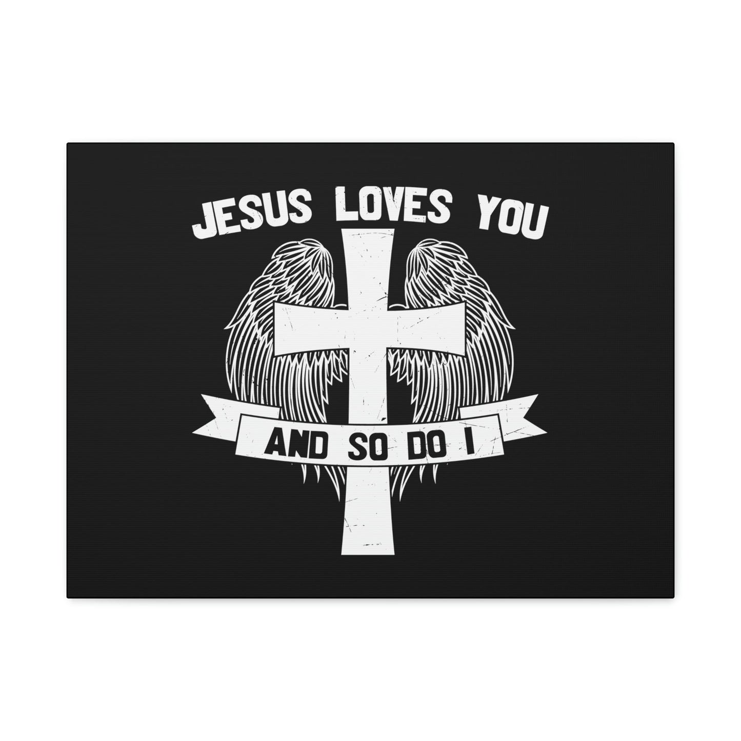 Jesus Loves You 1 John 3:16 Cross Wings Christian Wall Art Bible Verse Print Ready to Hang Unframed-Express Your Love Gifts