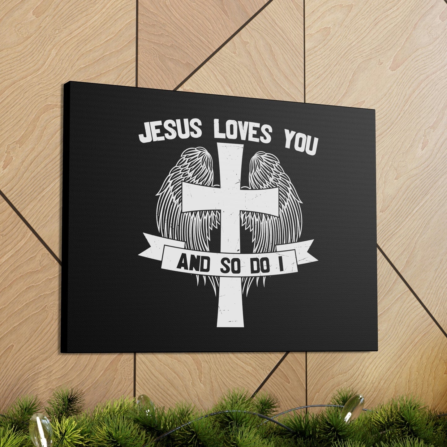Jesus Loves You 1 John 3:16 Cross Wings Christian Wall Art Bible Verse Print Ready to Hang Unframed-Express Your Love Gifts