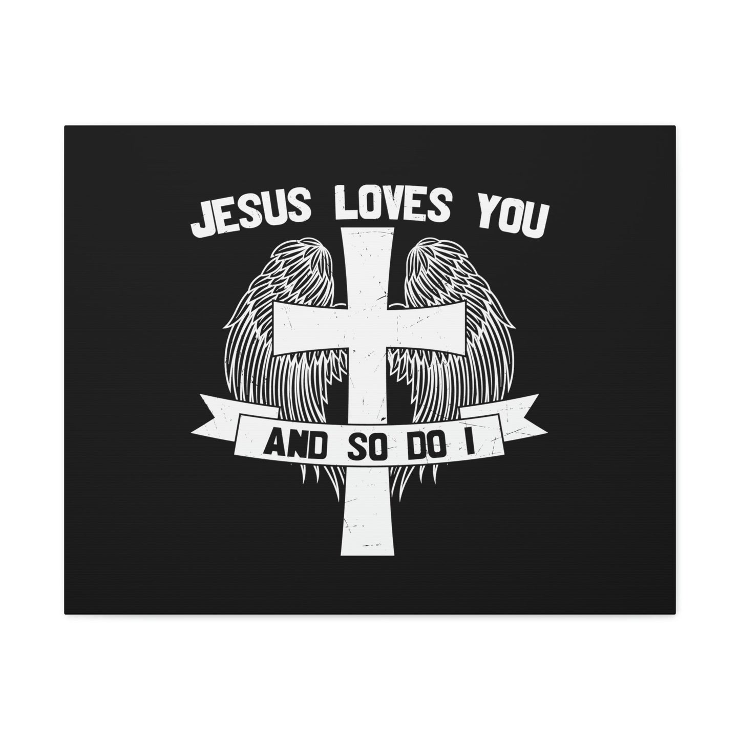 Jesus Loves You 1 John 3:16 Cross Wings Christian Wall Art Bible Verse Print Ready to Hang Unframed-Express Your Love Gifts