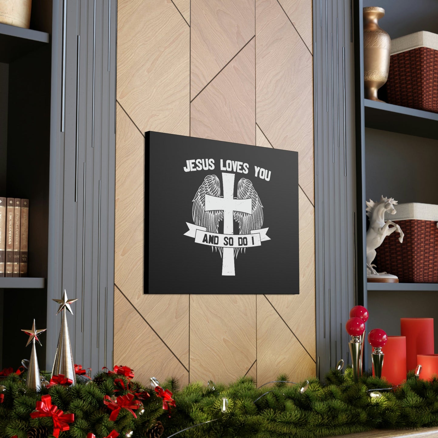 Jesus Loves You 1 John 3:16 Cross Wings Christian Wall Art Bible Verse Print Ready to Hang Unframed-Express Your Love Gifts
