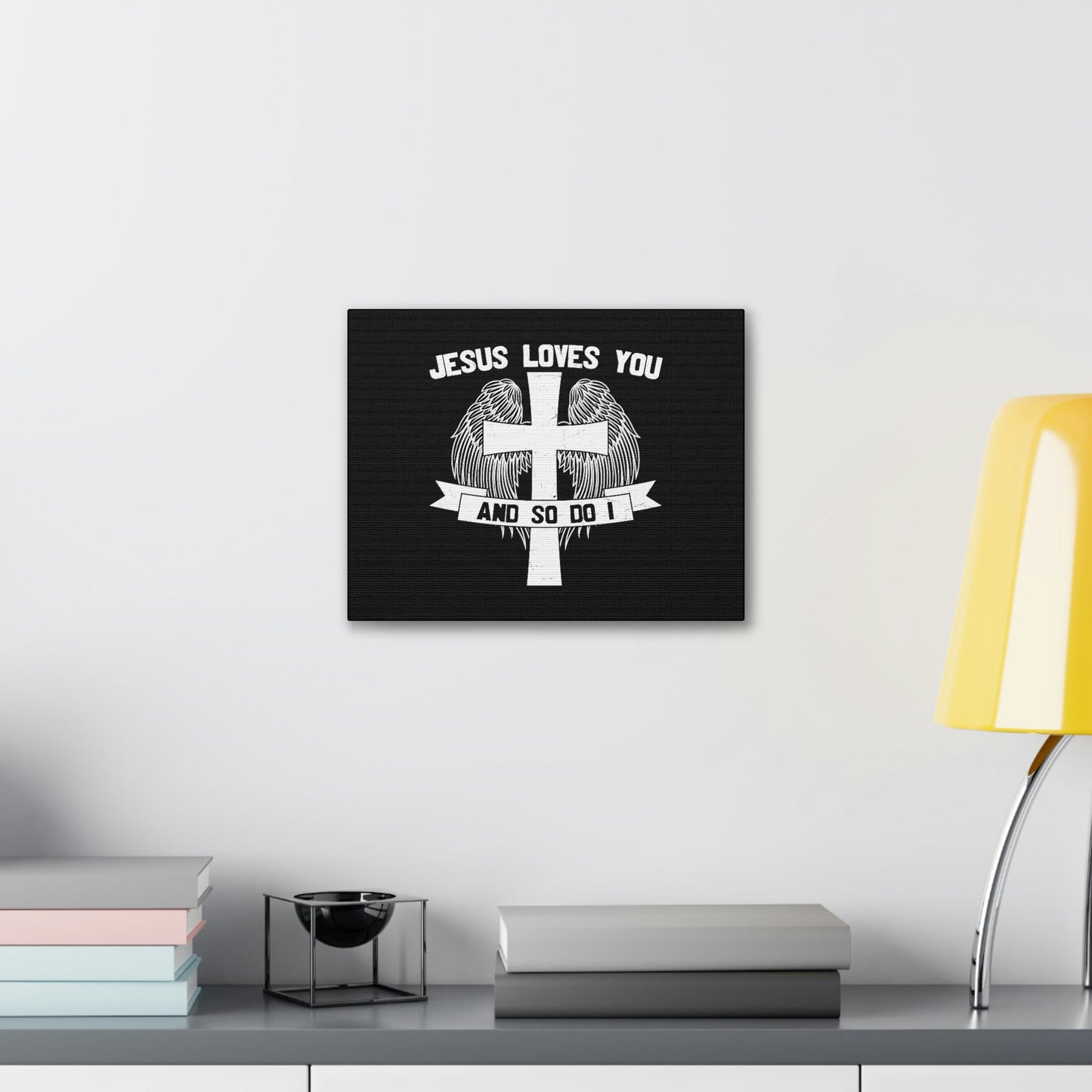 Jesus Loves You 1 John 3:16 Cross Wings Christian Wall Art Bible Verse Print Ready to Hang Unframed-Express Your Love Gifts