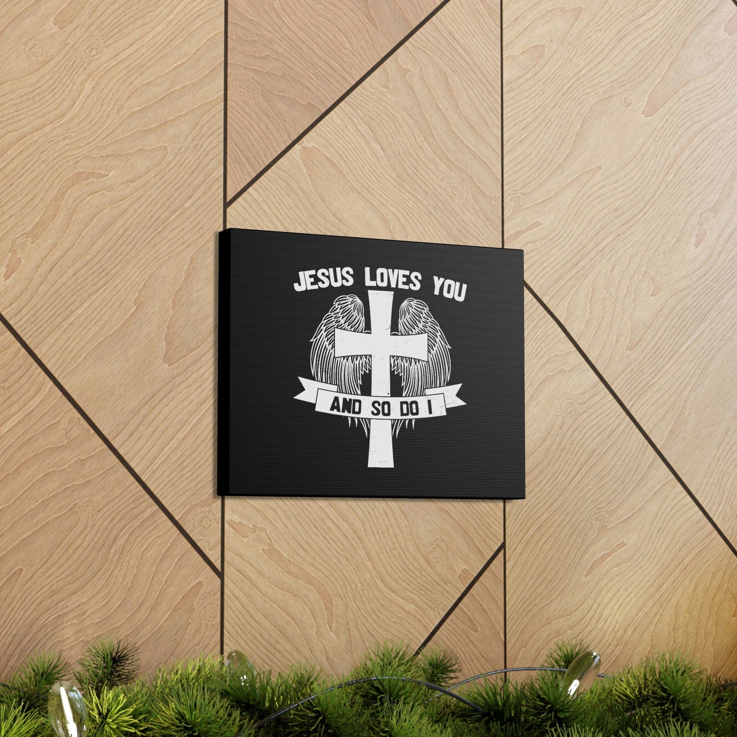 Jesus Loves You 1 John 3:16 Cross Wings Christian Wall Art Bible Verse Print Ready to Hang Unframed-Express Your Love Gifts