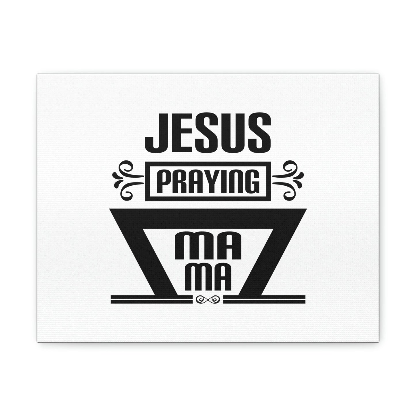 Jesus Praying Luke 2:51 White Christian Wall Art Bible Verse Print Ready to Hang Unframed-Express Your Love Gifts