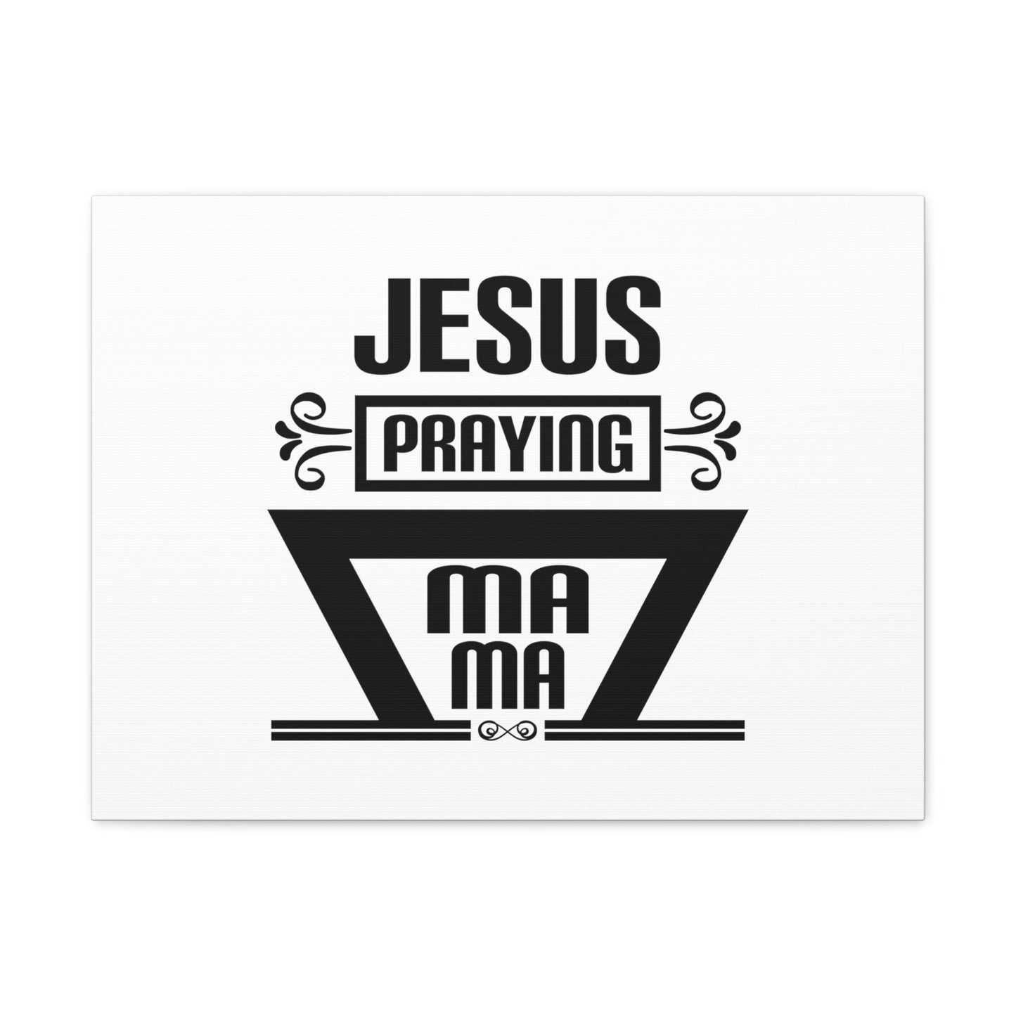 Jesus Praying Luke 2:51 White Christian Wall Art Bible Verse Print Ready to Hang Unframed-Express Your Love Gifts