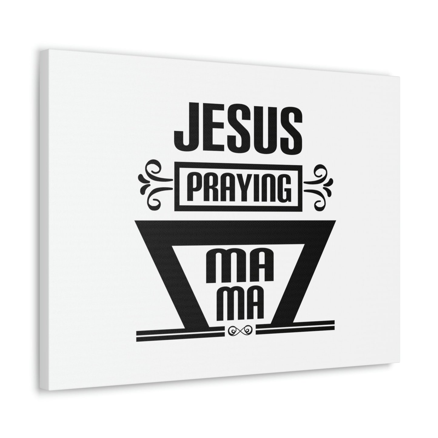 Jesus Praying Luke 2:51 White Christian Wall Art Bible Verse Print Ready to Hang Unframed-Express Your Love Gifts