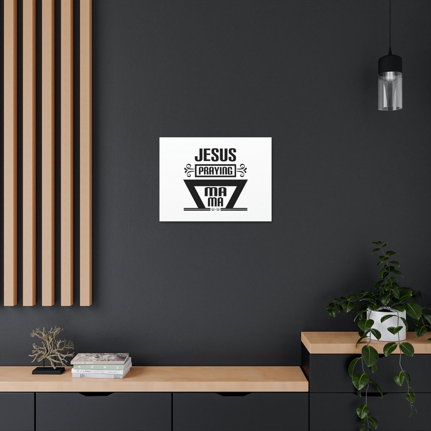 Jesus Praying Luke 2:51 White Christian Wall Art Bible Verse Print Ready to Hang Unframed-Express Your Love Gifts