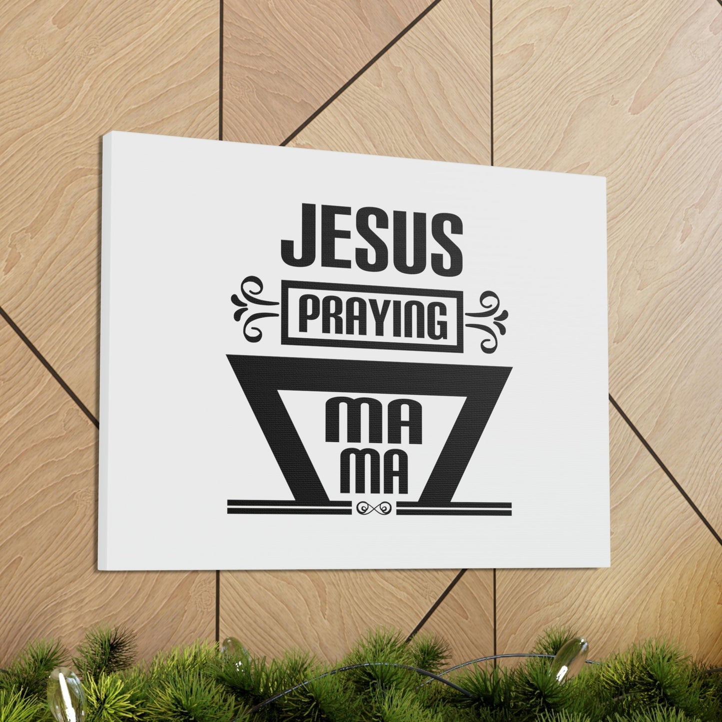 Jesus Praying Luke 2:51 White Christian Wall Art Bible Verse Print Ready to Hang Unframed-Express Your Love Gifts