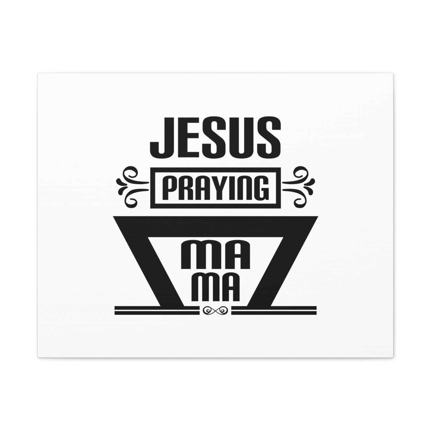 Jesus Praying Luke 2:51 White Christian Wall Art Bible Verse Print Ready to Hang Unframed-Express Your Love Gifts
