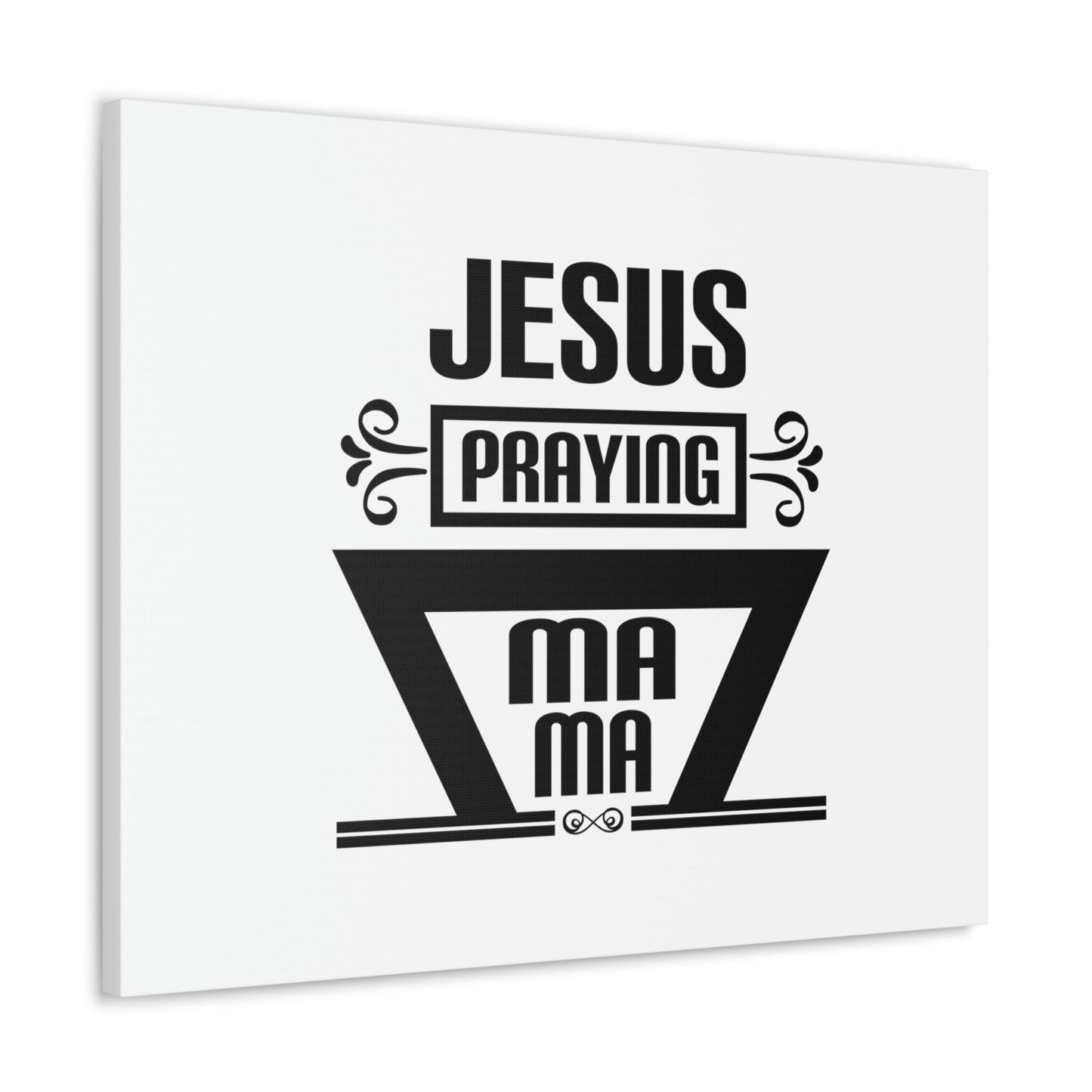 Jesus Praying Luke 2:51 White Christian Wall Art Bible Verse Print Ready to Hang Unframed-Express Your Love Gifts
