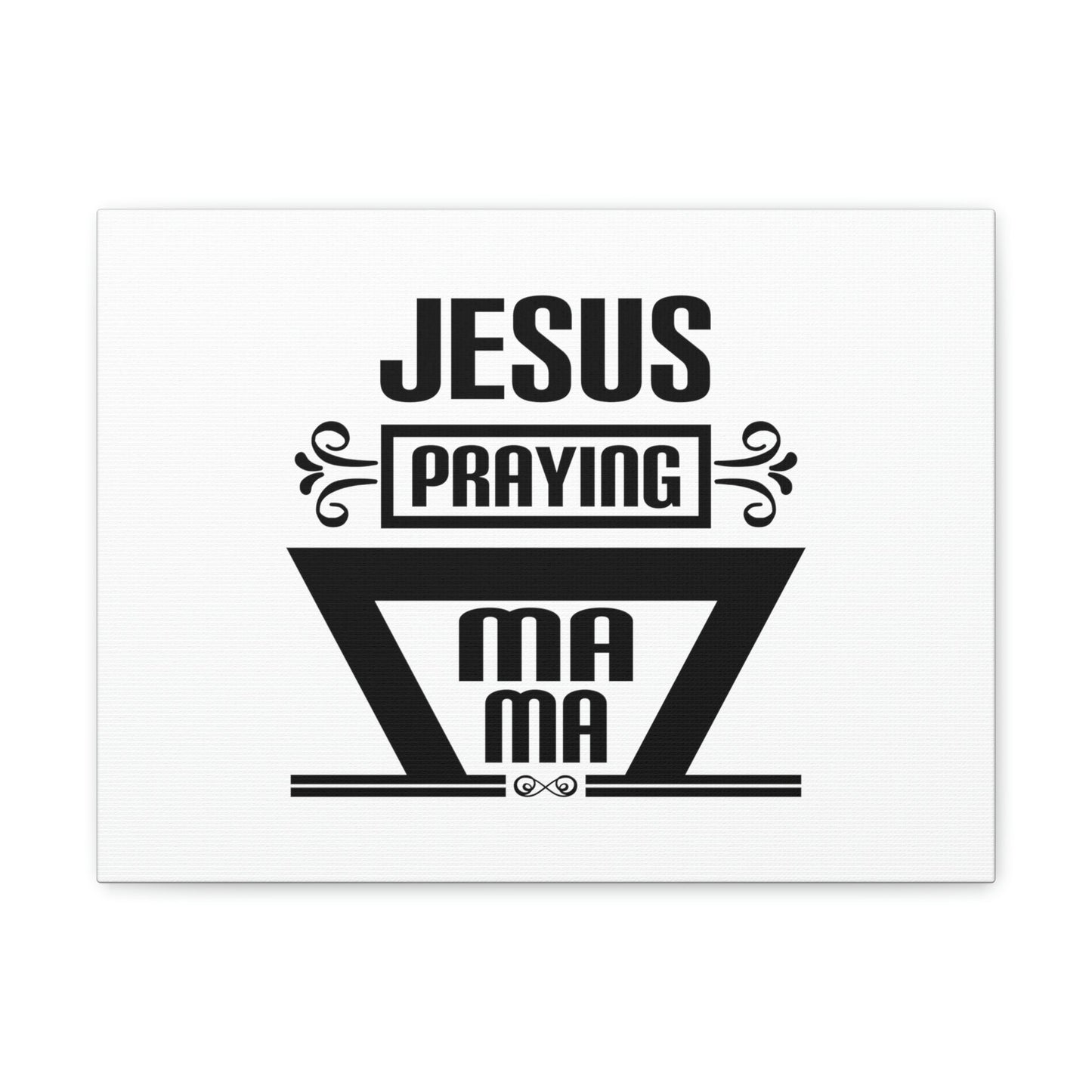 Jesus Praying Luke 2:51 White Christian Wall Art Bible Verse Print Ready to Hang Unframed-Express Your Love Gifts