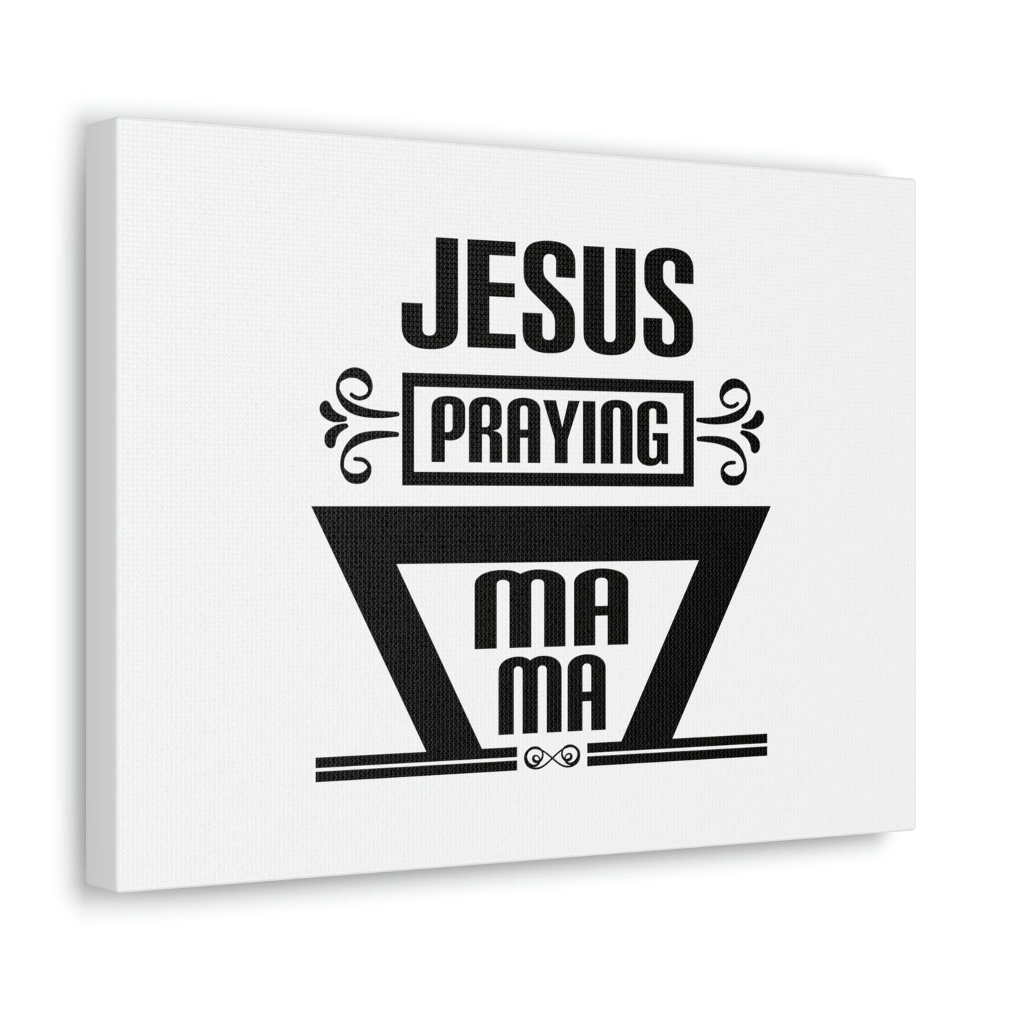 Jesus Praying Luke 2:51 White Christian Wall Art Bible Verse Print Ready to Hang Unframed-Express Your Love Gifts