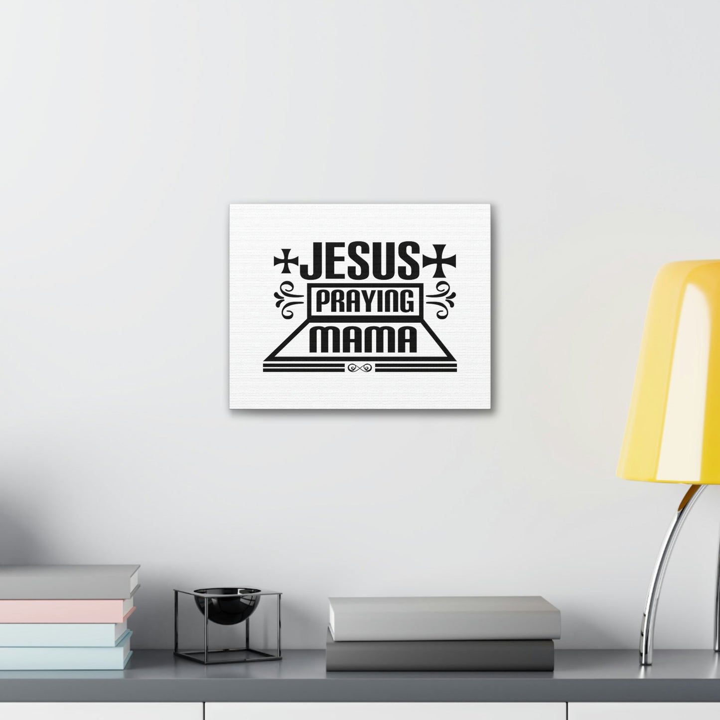 Jesus Praying Mama Acts 1:14 Cross Christian Wall Art Bible Verse Print Ready to Hang Unframed-Express Your Love Gifts