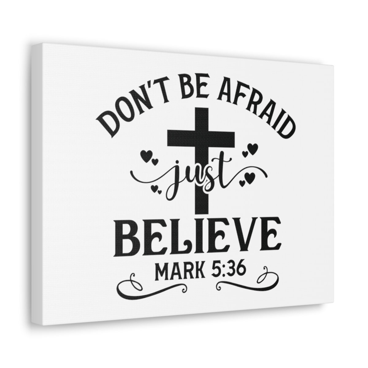 Scripture Walls Just Believe Mark 5:36 Cross Bible Verse Canvas Christian Wall Art Ready to Hang Unframed-Express Your Love Gifts