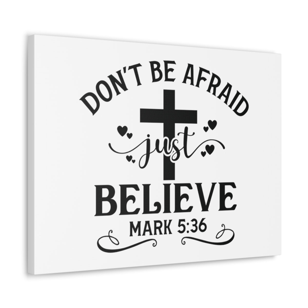 Scripture Walls Just Believe Mark 5:36 Cross Bible Verse Canvas Christian Wall Art Ready to Hang Unframed-Express Your Love Gifts
