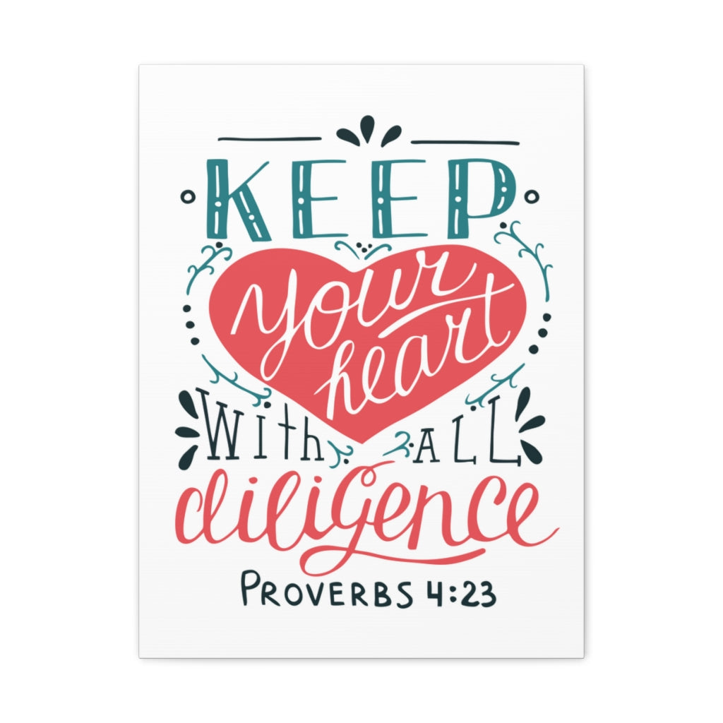 Keep Your Heart Proverbs 4:23 Christian Wall Art Bible Verse Print Ready To Hang Unframed-Express Your Love Gifts