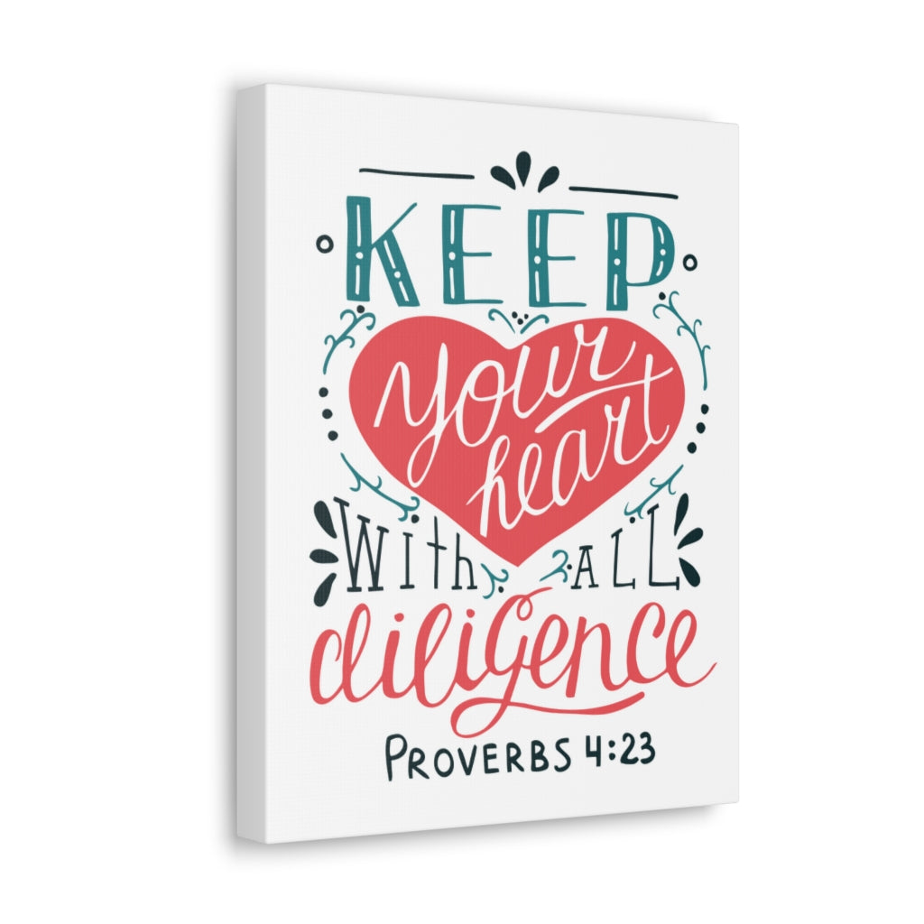 Keep Your Heart Proverbs 4:23 Christian Wall Art Bible Verse Print Ready To Hang Unframed-Express Your Love Gifts