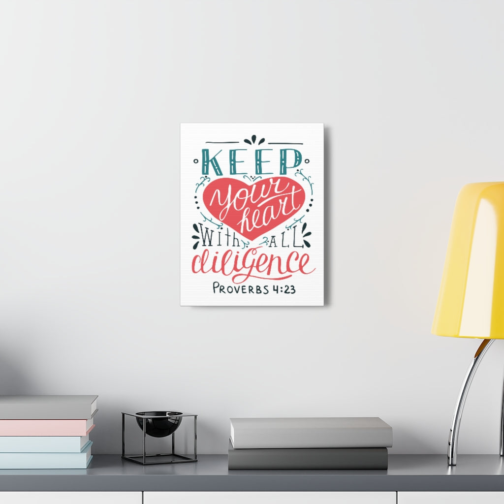 Keep Your Heart Proverbs 4:23 Christian Wall Art Bible Verse Print Ready To Hang Unframed-Express Your Love Gifts