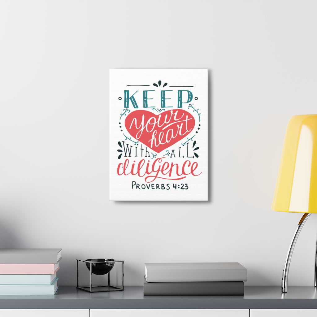 Keep Your Heart Proverbs 4:23 Christian Wall Art Bible Verse Print Ready To Hang Unframed-Express Your Love Gifts
