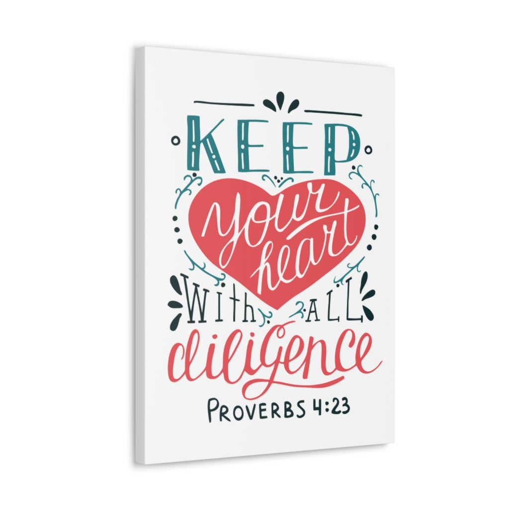 Keep Your Heart Proverbs 4:23 Christian Wall Art Bible Verse Print Ready To Hang Unframed-Express Your Love Gifts