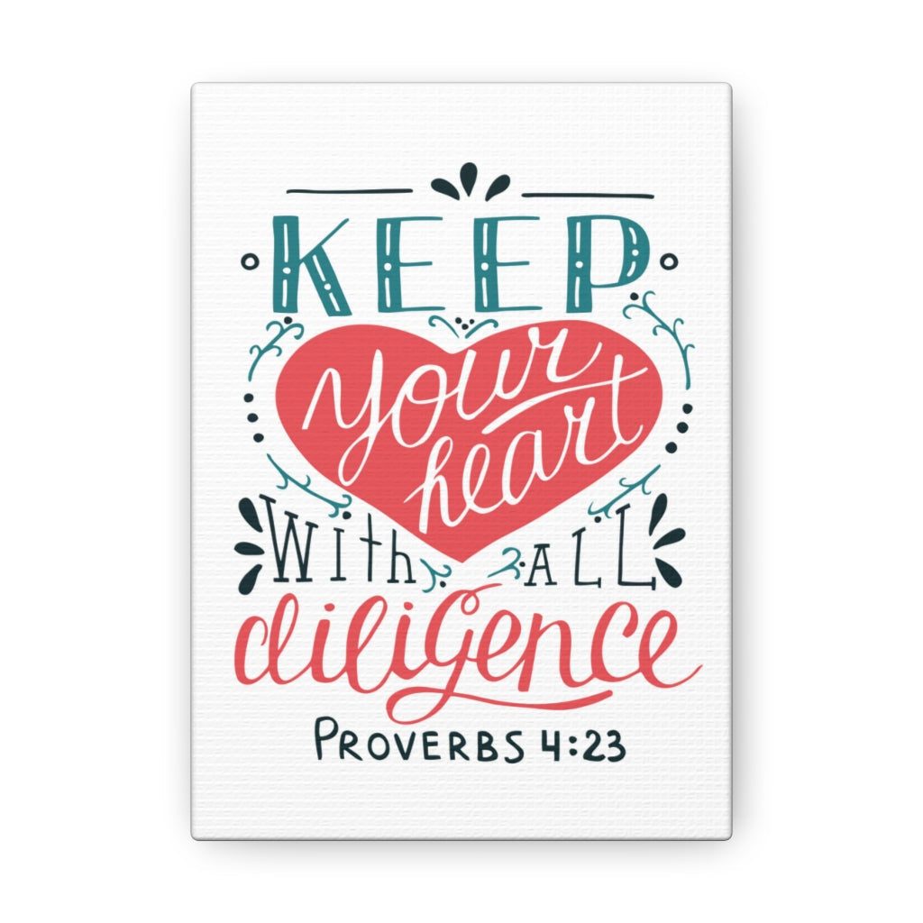 Keep Your Heart Proverbs 4:23 Christian Wall Art Bible Verse Print Ready To Hang Unframed-Express Your Love Gifts